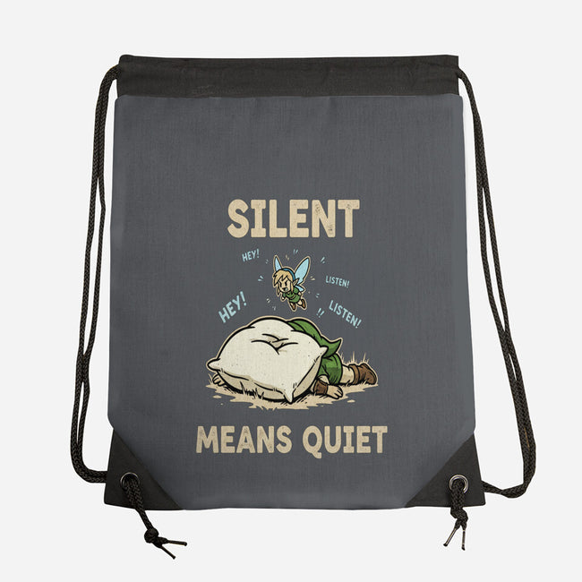 Silent Means Quiet-None-Drawstring-Bag-LILIVIA