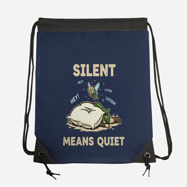 Silent Means Quiet-None-Drawstring-Bag-LILIVIA