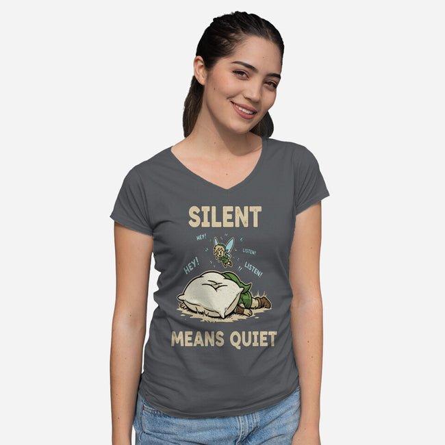 Silent Means Quiet-Womens-V-Neck-Tee-LILIVIA