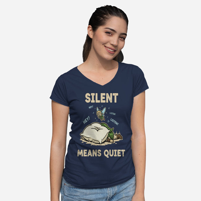 Silent Means Quiet-Womens-V-Neck-Tee-LILIVIA