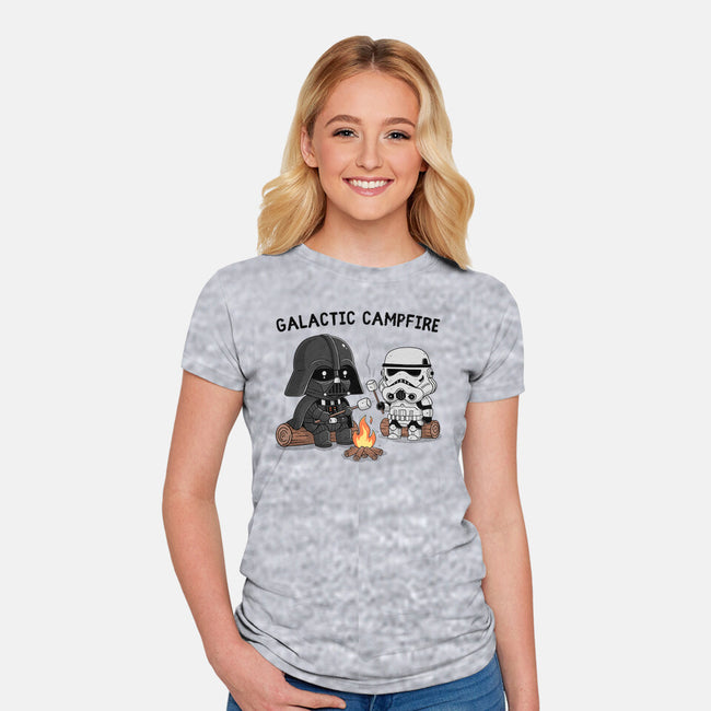 Galactic Campfire-Womens-Fitted-Tee-GODZILLARGE