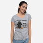 Galactic Campfire-Womens-V-Neck-Tee-GODZILLARGE