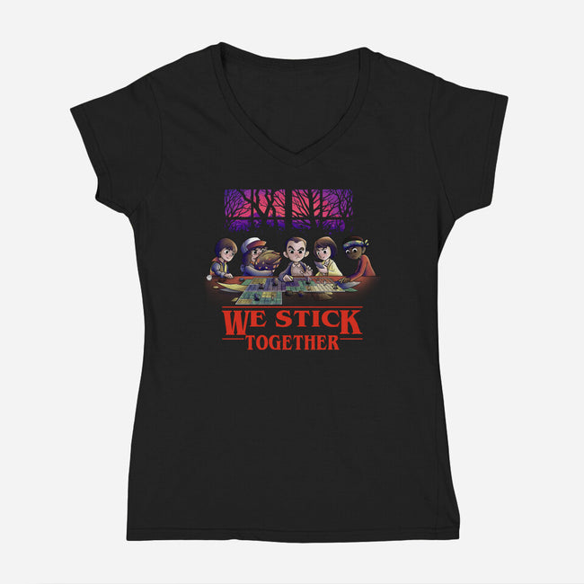 We Stick Together-Womens-V-Neck-Tee-fanfabio