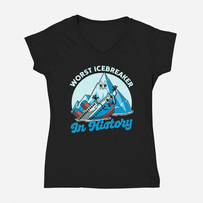Iceberg Ship Joke-Womens-V-Neck-Tee-Studio Mootant