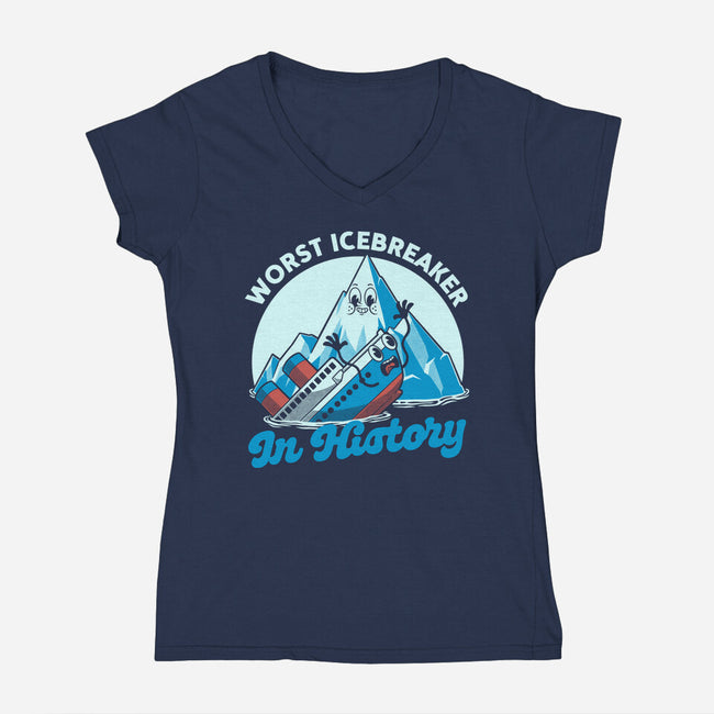 Iceberg Ship Joke-Womens-V-Neck-Tee-Studio Mootant