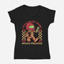 Game Mascot Intergalatic Hunter-Womens-V-Neck-Tee-Studio Mootant