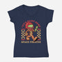 Game Mascot Intergalatic Hunter-Womens-V-Neck-Tee-Studio Mootant
