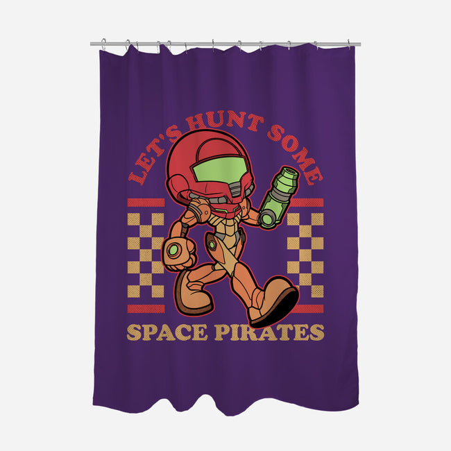 Game Mascot Intergalatic Hunter-None-Polyester-Shower Curtain-Studio Mootant