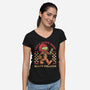 Game Mascot Intergalatic Hunter-Womens-V-Neck-Tee-Studio Mootant