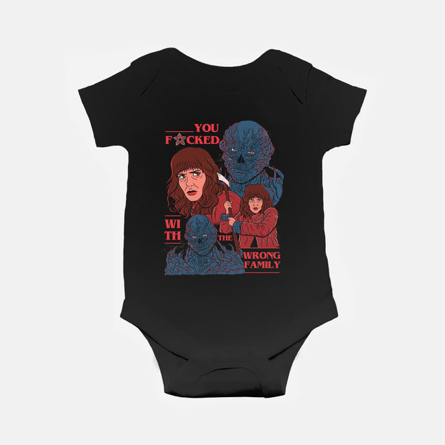 Messed With The Wrong Family-Baby-Basic-Onesie-Bee Moraes Art