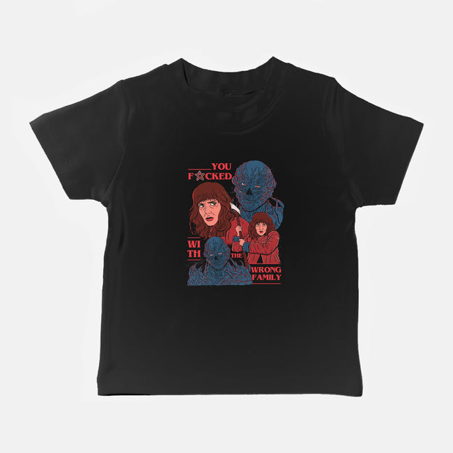 Messed With The Wrong Family-Baby-Basic-Tee-Bee Moraes Art