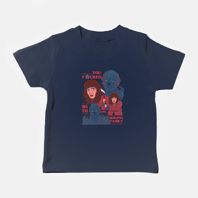 Messed With The Wrong Family-Baby-Basic-Tee-Bee Moraes Art
