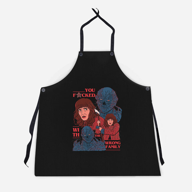 Messed With The Wrong Family-Unisex-Kitchen-Apron-Bee Moraes Art