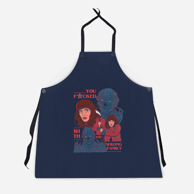 Messed With The Wrong Family-Unisex-Kitchen-Apron-Bee Moraes Art