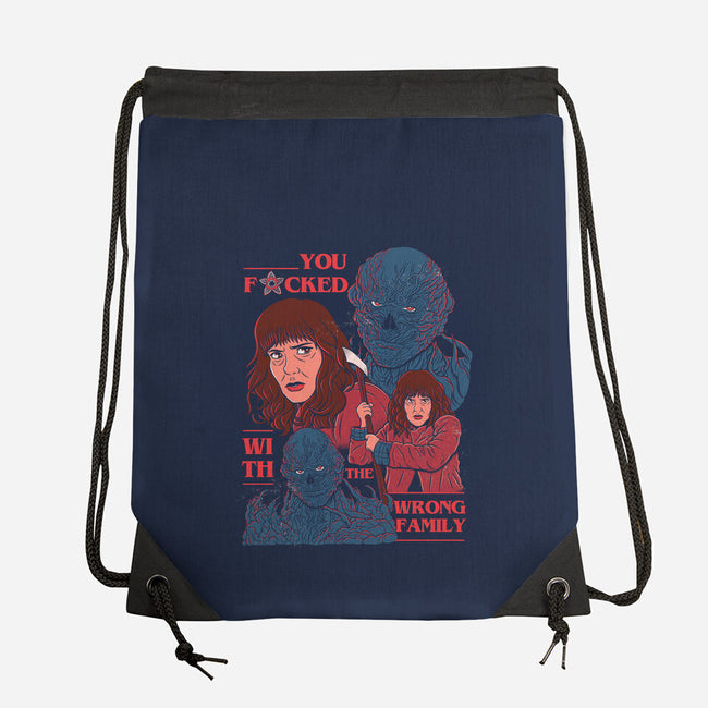 Messed With The Wrong Family-None-Drawstring-Bag-Bee Moraes Art