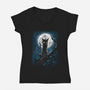 The Guardian Of The Moon-Womens-V-Neck-Tee-zascanauta