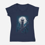 The Guardian Of The Moon-Womens-V-Neck-Tee-zascanauta