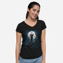The Guardian Of The Moon-Womens-V-Neck-Tee-zascanauta