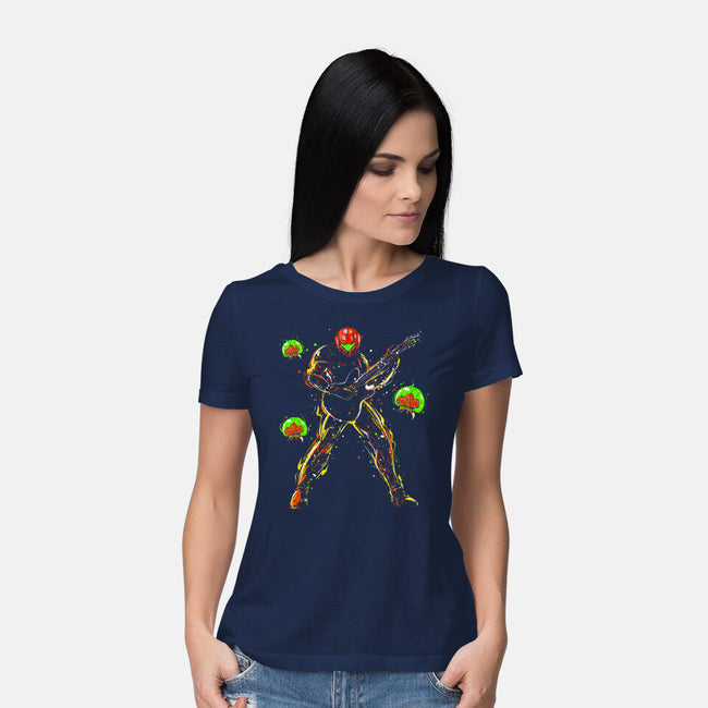 Samus And The Metroids-Womens-Basic-Tee-kharmazero