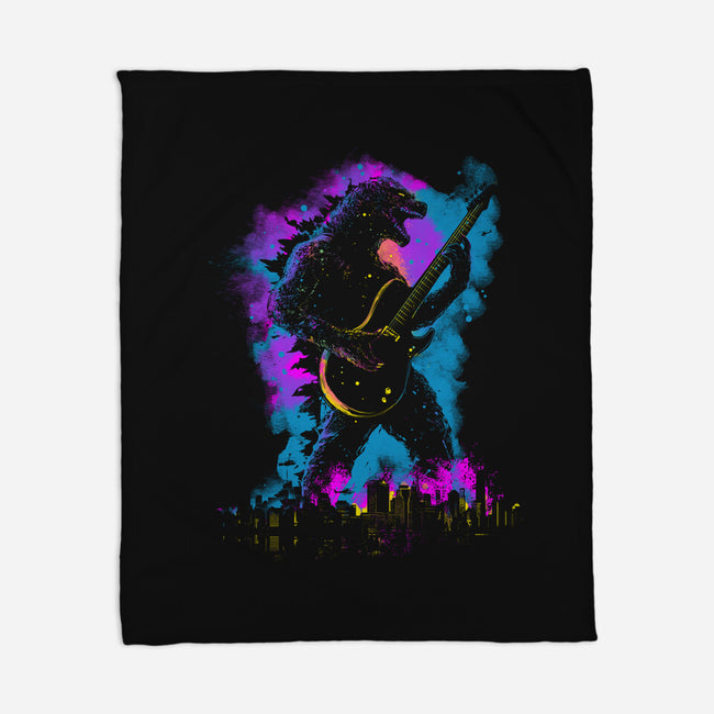 Rock Zilla-None-Fleece-Blanket-kharmazero