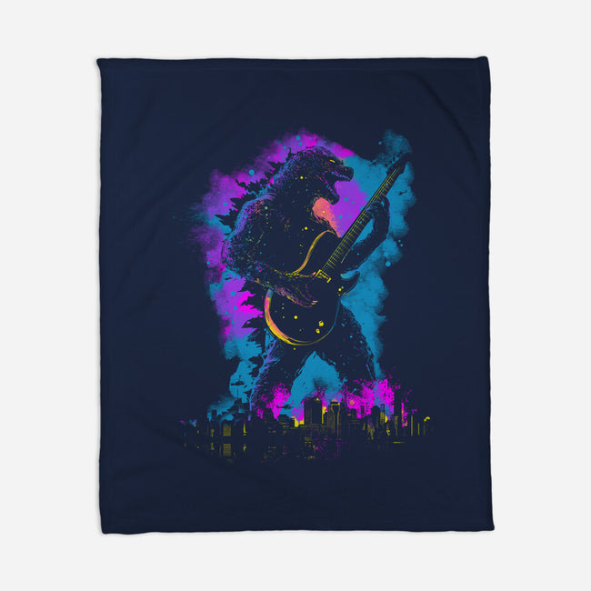Rock Zilla-None-Fleece-Blanket-kharmazero