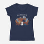 Kittens Friends-Womens-V-Neck-Tee-Vallina84
