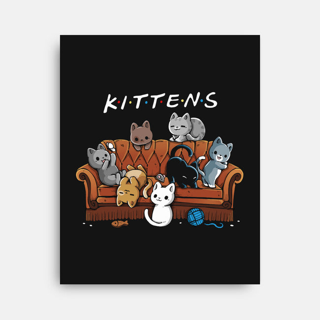 Kittens Friends-None-Stretched-Canvas-Vallina84