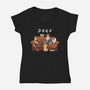 Doggy Friends-Womens-V-Neck-Tee-Vallina84