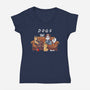Doggy Friends-Womens-V-Neck-Tee-Vallina84