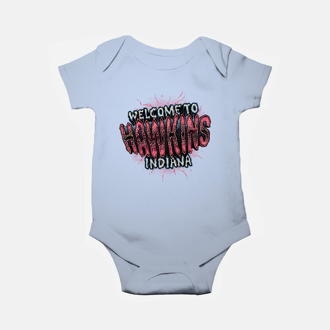 Hawkins Indiana-Baby-Basic-Onesie-glitchygorilla
