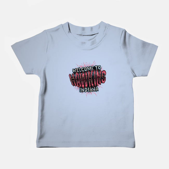 Hawkins Indiana-Baby-Basic-Tee-glitchygorilla
