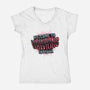 Hawkins Indiana-Womens-V-Neck-Tee-glitchygorilla