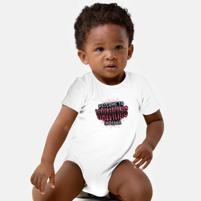 Hawkins Indiana-Baby-Basic-Onesie-glitchygorilla