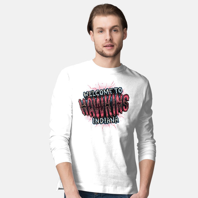 Hawkins Indiana-Mens-Long Sleeved-Tee-glitchygorilla
