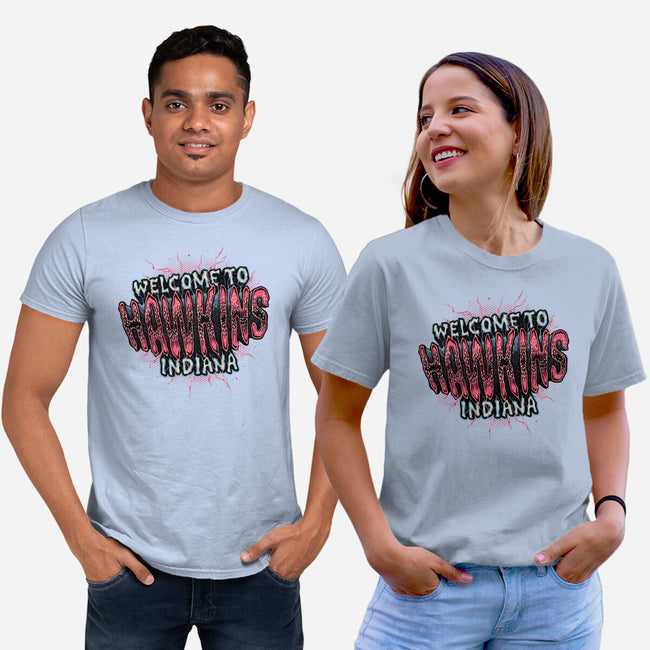 Hawkins Indiana-Unisex-Basic-Tee-glitchygorilla
