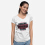 Hawkins Indiana-Womens-V-Neck-Tee-glitchygorilla
