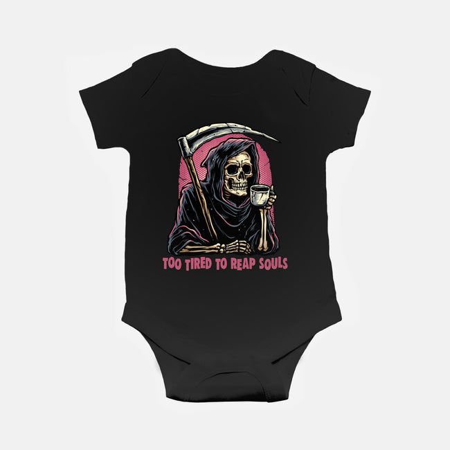 Too Tired To Reap Souls-Baby-Basic-Onesie-glitchygorilla