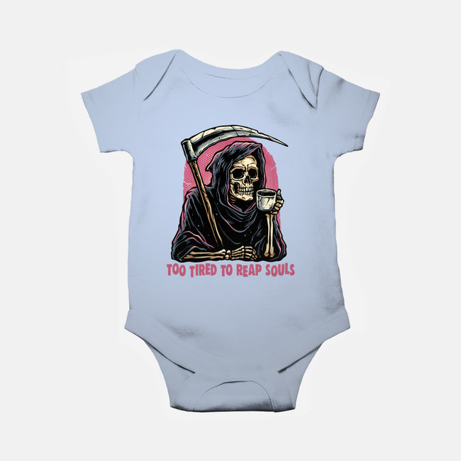 Too Tired To Reap Souls-Baby-Basic-Onesie-glitchygorilla