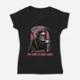 Too Tired To Reap Souls-Womens-V-Neck-Tee-glitchygorilla