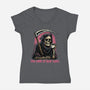 Too Tired To Reap Souls-Womens-V-Neck-Tee-glitchygorilla