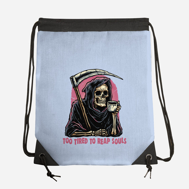 Too Tired To Reap Souls-None-Drawstring-Bag-glitchygorilla