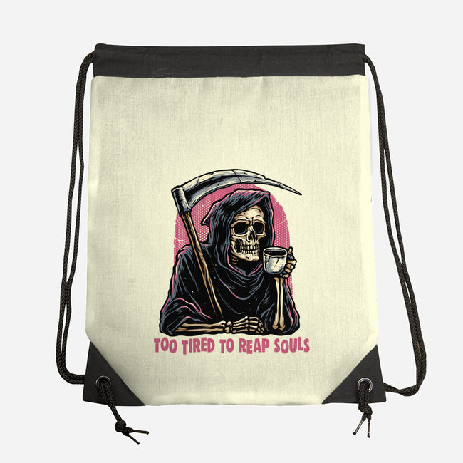 Too Tired To Reap Souls-None-Drawstring-Bag-glitchygorilla