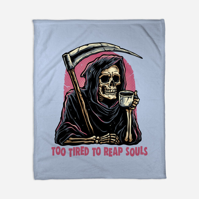 Too Tired To Reap Souls-None-Fleece-Blanket-glitchygorilla