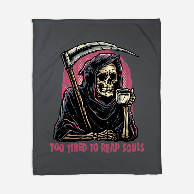 Too Tired To Reap Souls-None-Fleece-Blanket-glitchygorilla
