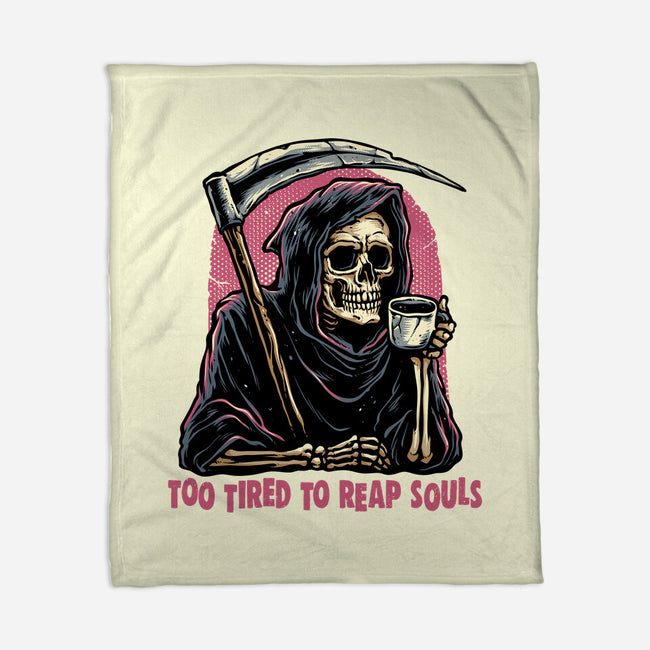 Too Tired To Reap Souls-None-Fleece-Blanket-glitchygorilla