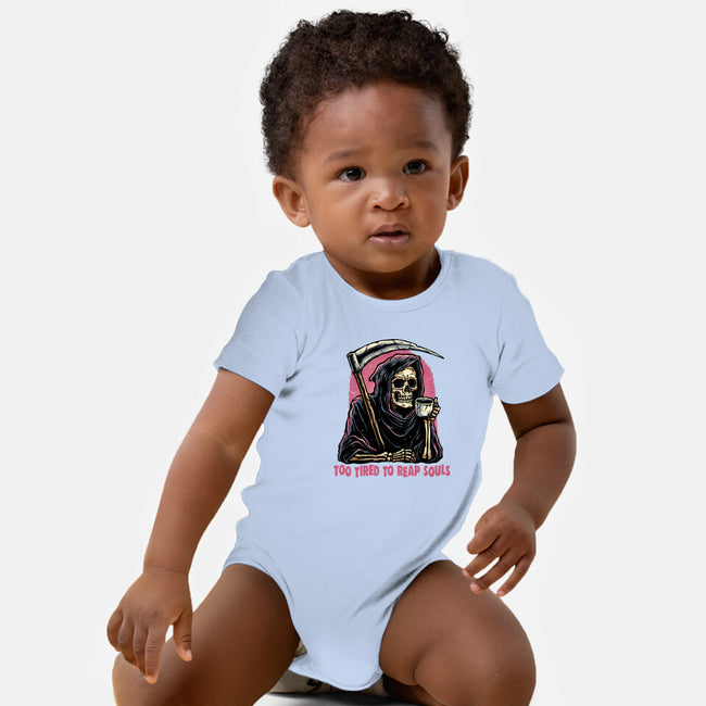 Too Tired To Reap Souls-Baby-Basic-Onesie-glitchygorilla