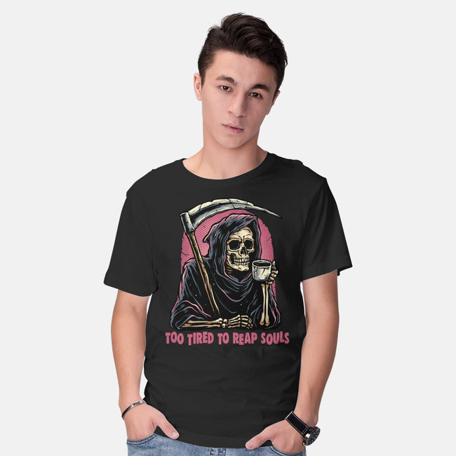 Too Tired To Reap Souls-Mens-Basic-Tee-glitchygorilla