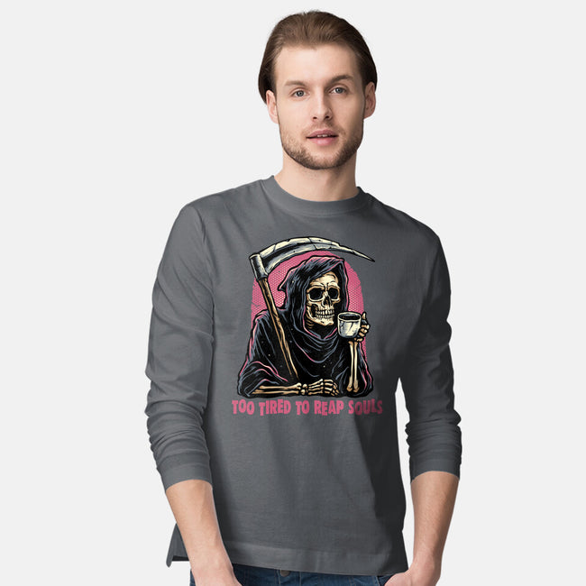 Too Tired To Reap Souls-Mens-Long Sleeved-Tee-glitchygorilla