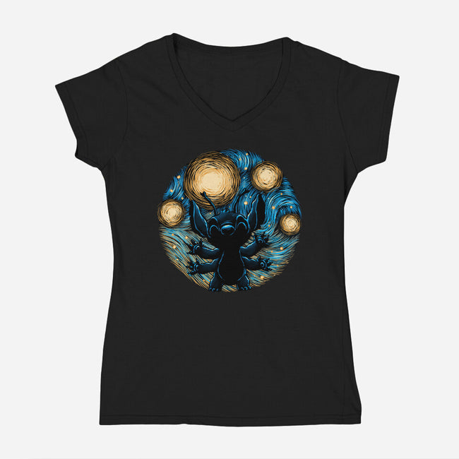 A Starry Experiment-Womens-V-Neck-Tee-glitchygorilla