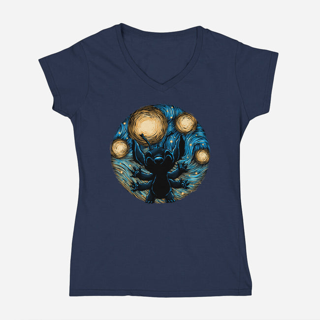 A Starry Experiment-Womens-V-Neck-Tee-glitchygorilla